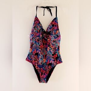Venus Floral Flamingo One Piece Swim Suit, Size 22